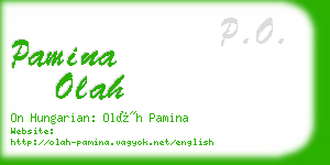 pamina olah business card